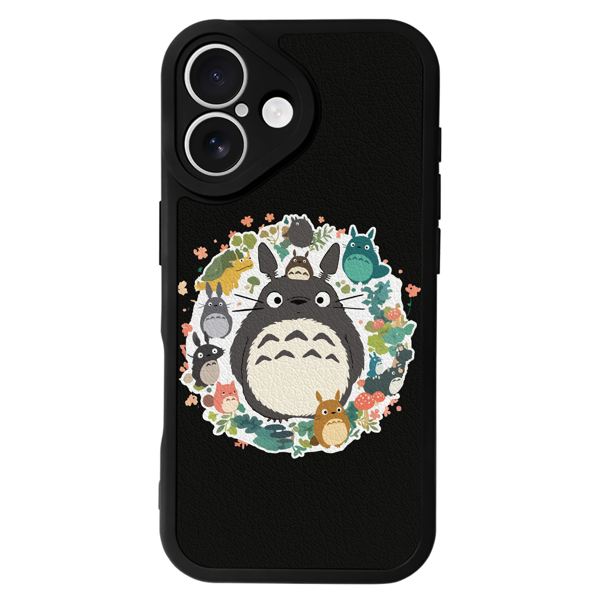 （画像用） となりのトトロ 草壁メイ 草壁サツキ My Neighbor Totoro Satsuki Kusakabe Mei Kusakabe 【iPhone 16シリーズ対応】シリコンスマホケース（レザー調） 材質：シリコン